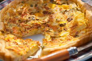 Courgette-zalmquiche